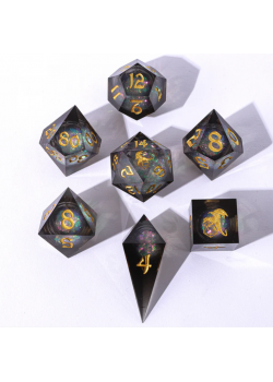 Captured Magic Liquid Core Sharp Resin Dice - CURSED ECLIPSE